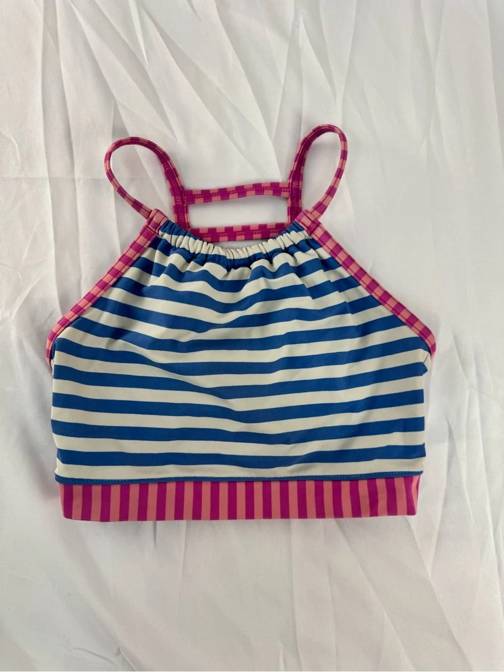 Matilda Jane Blue and Pink Striped Kids Swim Top 435